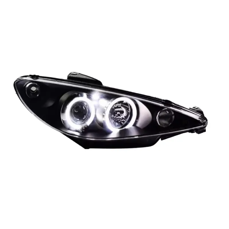 Conjunto de Faros Delanteros para 206, 04-08, Lentes Modificadas Tipo Telenovela, Iluminación LED, Conjunto de Faros para Coche 206