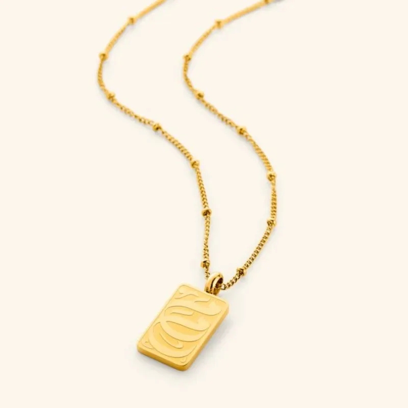 My Mother Tag Necklace Stainless Steel Gold Arabic Pendant Square Necklace For Women Mother's Day Jewelry Gifts For Mom