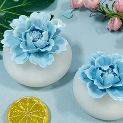 3D Simulated Flower Scented Candle Silicone Mold, DIY Handmade Peony Soap Making Supplies, Girls' Day Valentine's Day Gifts