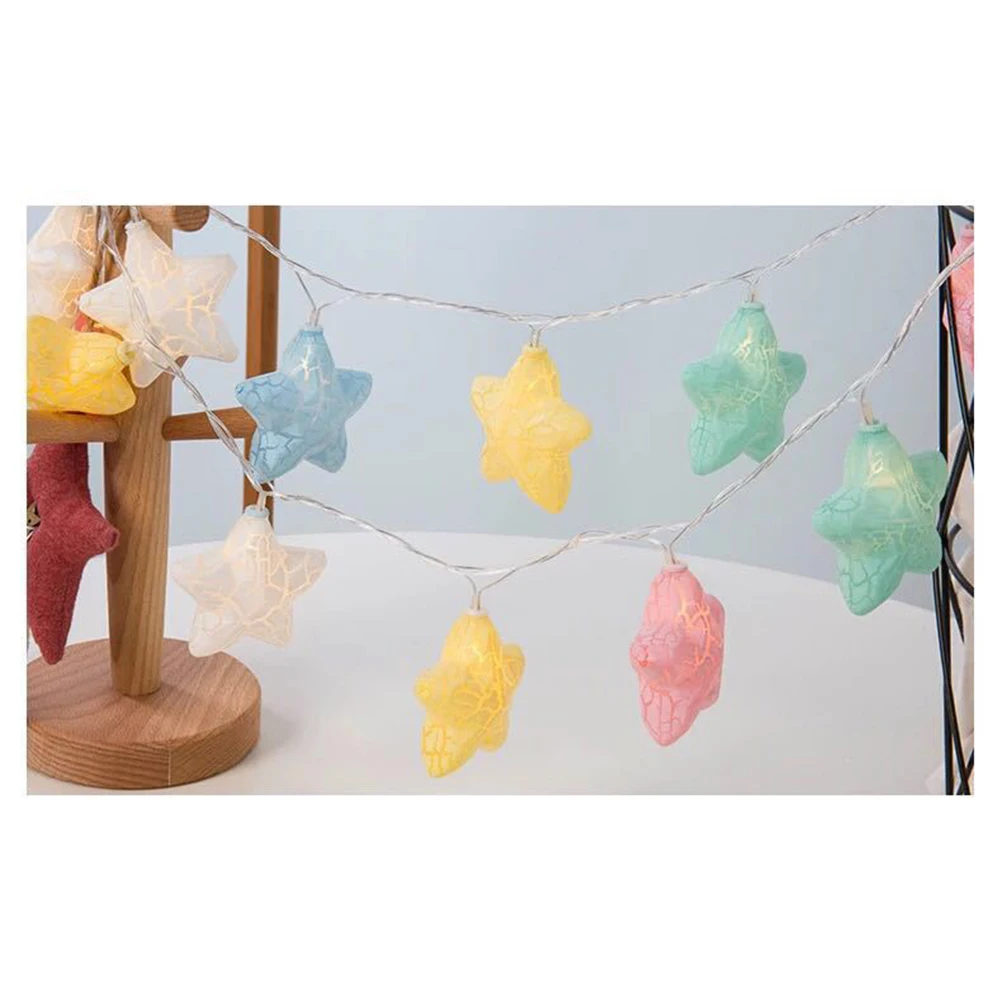 

Christmas Fairy Lights Cracked Star String Party Garden LED Wire Powered