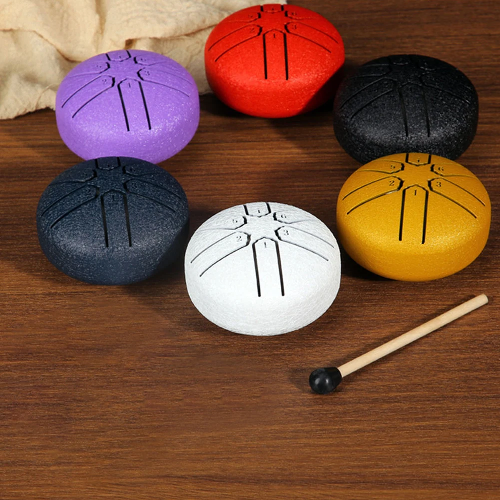 3 Inches 6 Notes Rain Drum for Outside Steel Tongue Drum Rain Chime for Yoga Meditation Drum Accessories Unique Gift