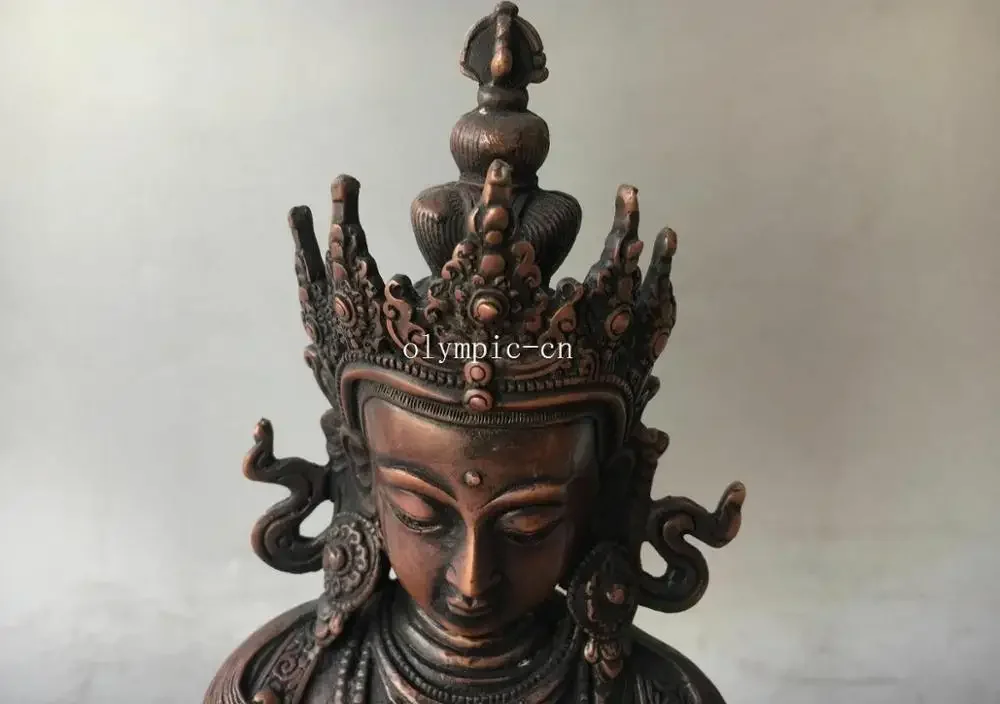 12'' red copper carvings tibet Esoteric Buddhism Vajrayana buddha Vajrasattva 30cm