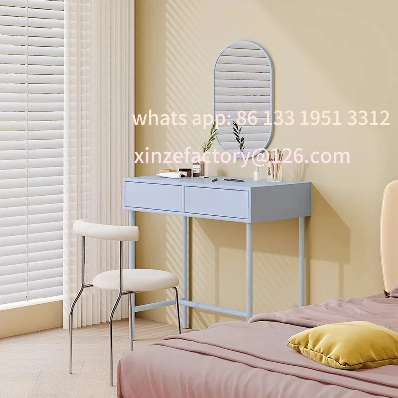 

Customizable Dresser bedroom modern simple small apartment solid wood multi-functional storage cabinet integrated makeup mirror