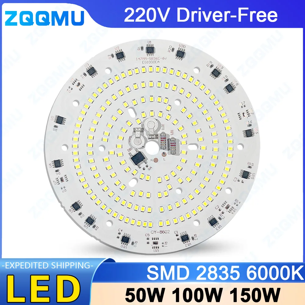 Chip świetlny LED 220 V bez sterowników żarówka SMD 2835 LED 50 W 100 W 150 W reflektor zewnętrzny oświetlenie przemysłowe i górnicze