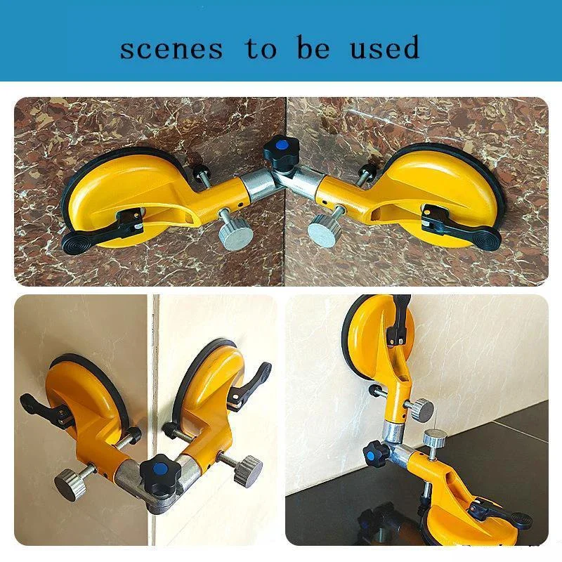 Ventosa de empalme fija ajustable en ángulo de 90 grados, fijador de ángulo recto, herramienta de instalación de ángulo Yin y Yang de pizarra para azulejos de vidrio