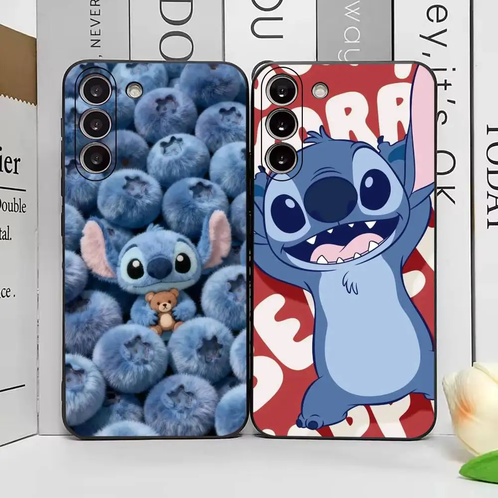 Image of Schöne Cartoon S-Stitch Geschenk-Handyhülle aus schwarzem Silikon, weich, für Samsung Galaxy A73, A72, A71, A70, A53, A52, A51