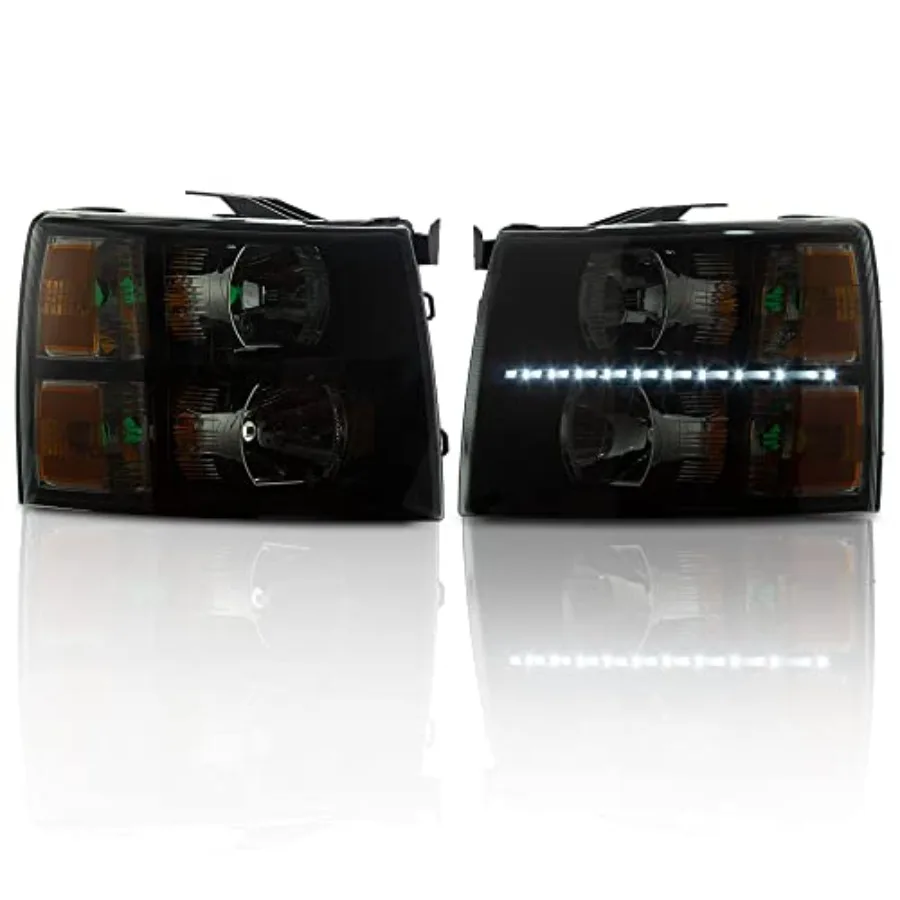 

Светодиодные фары DRL в сборе, подходят для Chevy Silverado 2007-2013, подходят для Silverado 2500 HD 3500 2007-2014-NOT Fit 07, старый корпус Cla