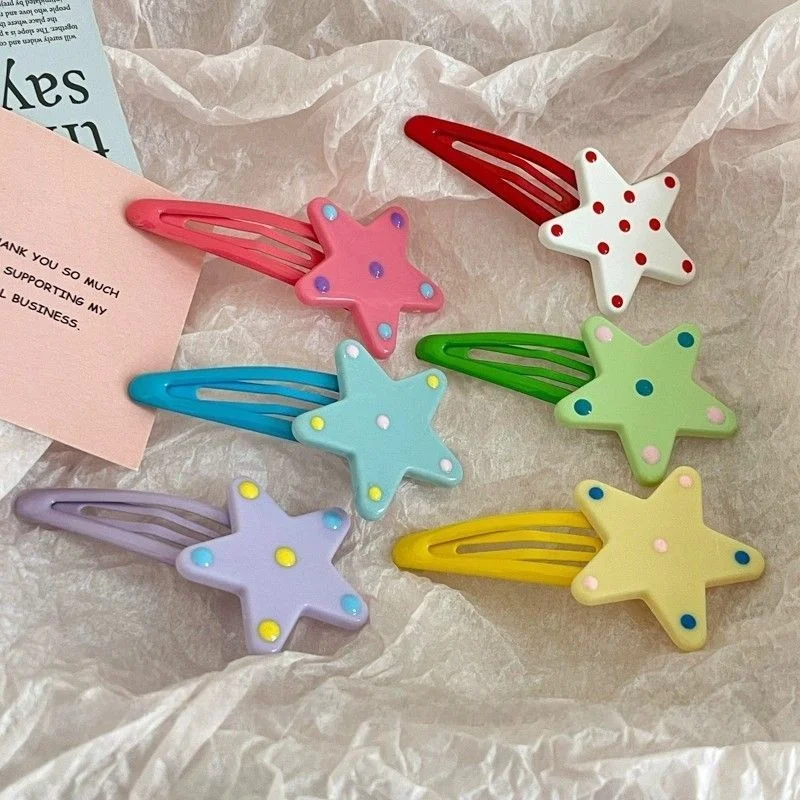 

Star Hair Clips Student BB Bangs Side Hair Accories Girls Cute Hairpins Sweet Sle Fre out Faion Jewelry