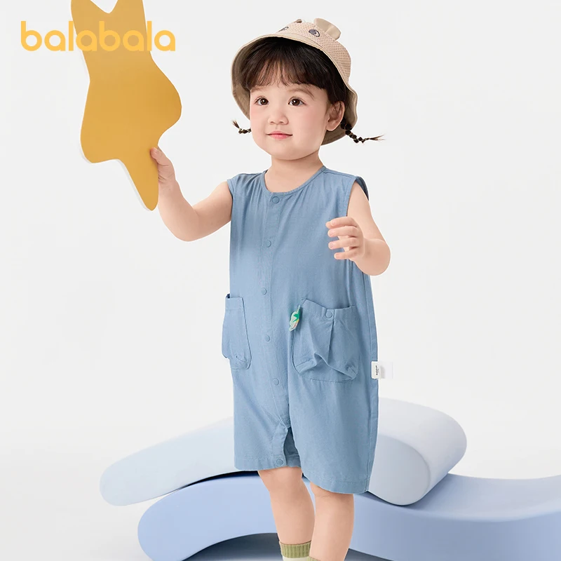 Balabala Baby Clothes Boys and Girls Onesie Crawling Suit 2024 Summer New Stylish Fashion