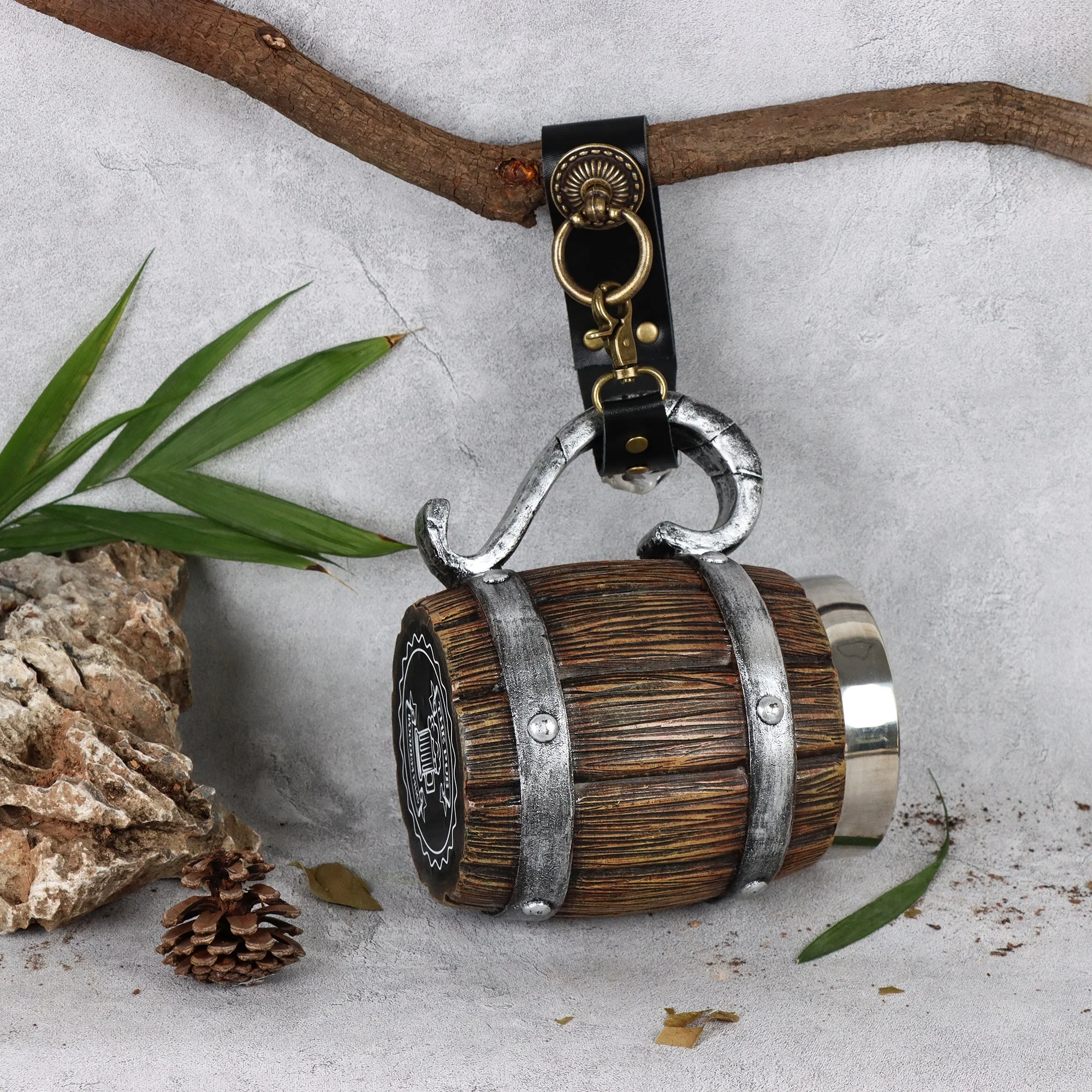 UYEE Renaissance Wandelen Rok Clip Riem Accessoires Halloween Coplay Riem Metalen Bronzen Ring Riem Accessoires