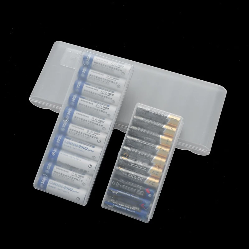 10 Slot Battery Plastic Protecting Case Cover Holder AA AAA Battery Storage Box Container Organizer For AA 18650 Batteries Parts