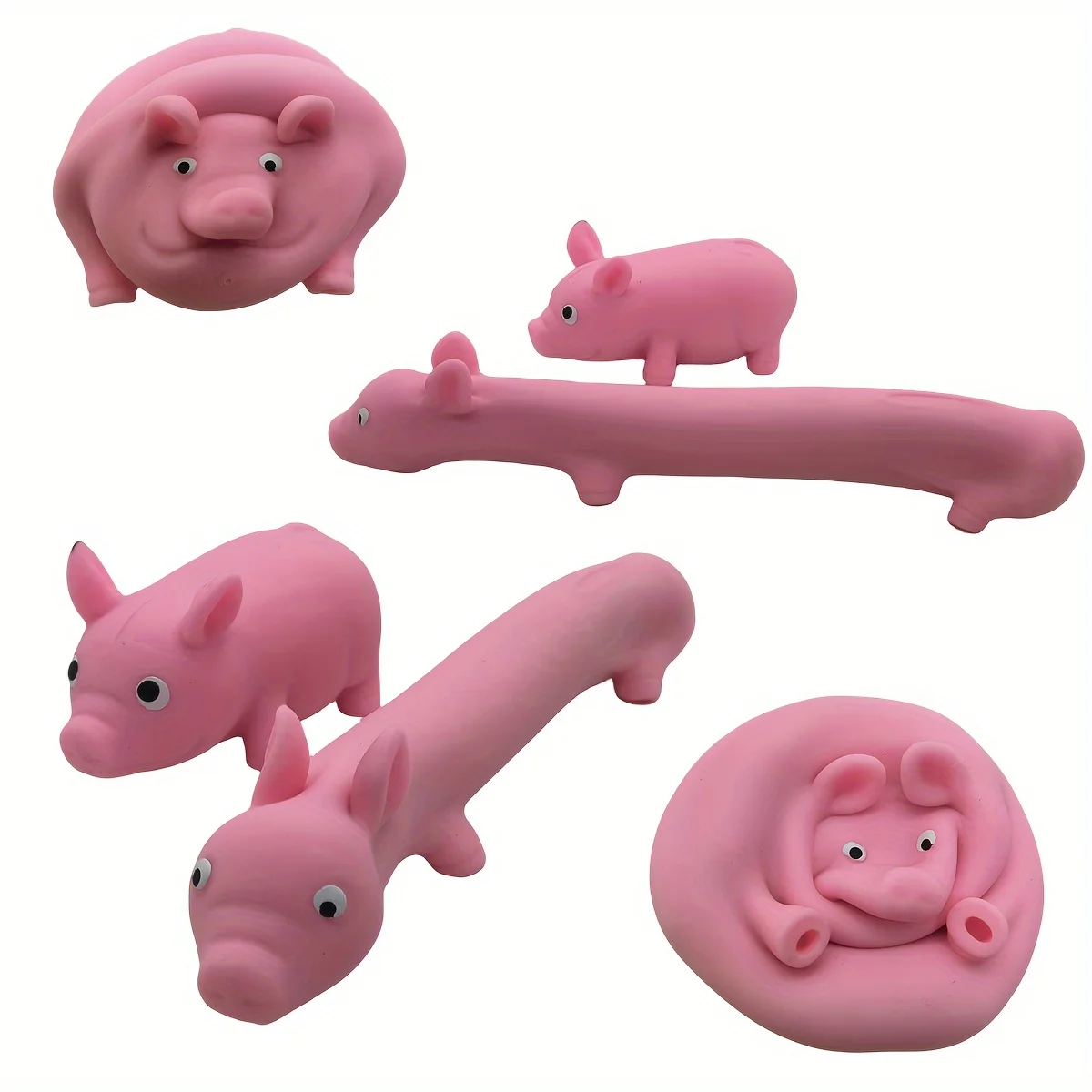 Cartoon Cute Release Stress Relief Pig Doll Pinch Pig Toy Kawaii Slow Rebound Pull-a-Pig Inflatable Toy