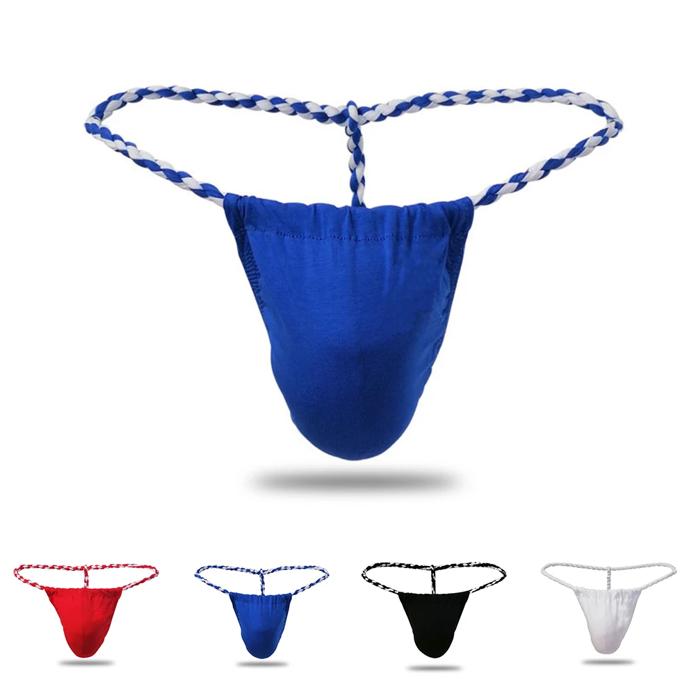 

Sexy Underwear For Men T-Back G-string Rope Thongs Bikini Underpants Mesh Sheer Backless Pouch Panties Erotic Lingerie Knickers