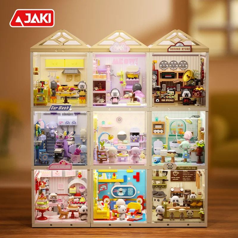 MiniSupper Town Building Blocks Playing House Streetscape Desktop Decoration Puzzle Assembling Model Toy Birthday Gifts for Kid