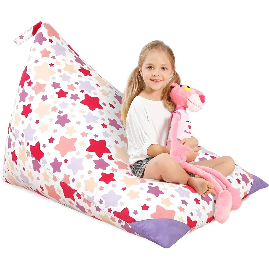 

Extra Large Stuffed Animal Storage Bean Bag Chair Cover 50x 35 for Adults Premium Cotton Canvas Design with Integrated Toy Stor
