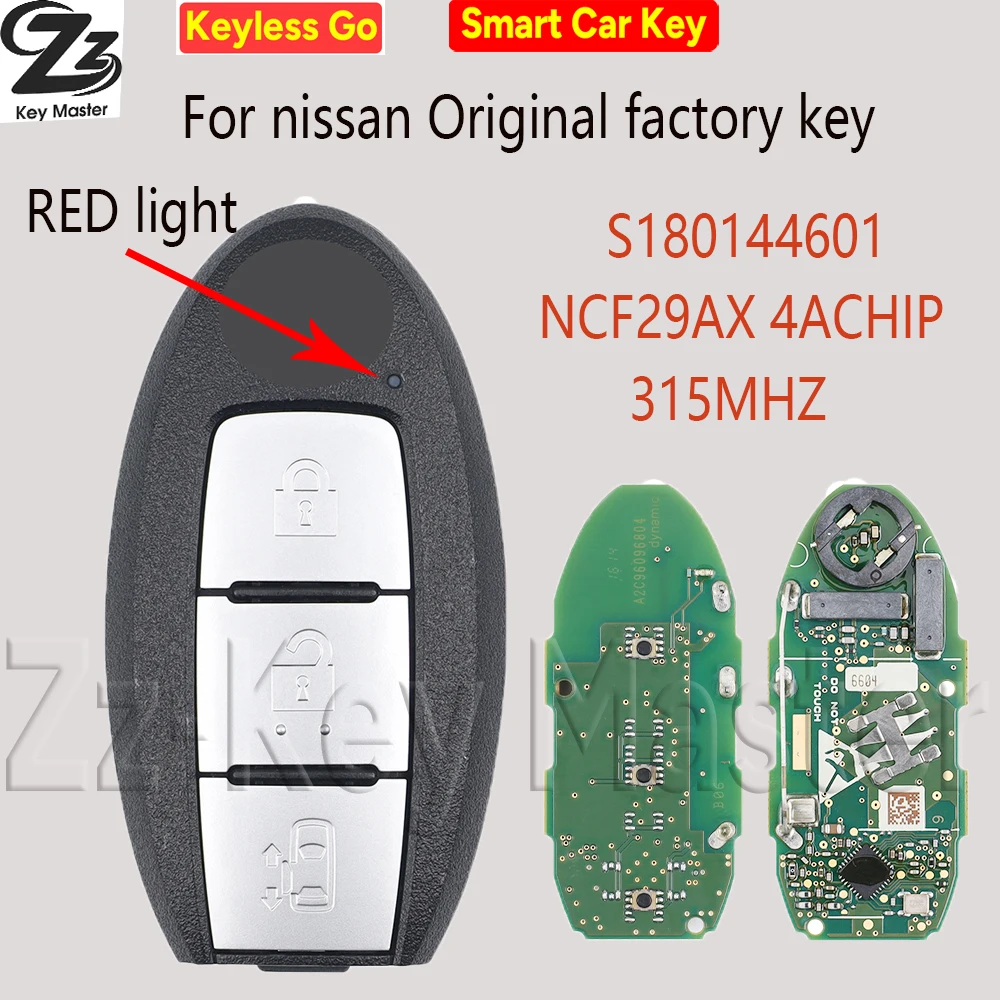 

Zz 315 МГц TNX2 ID4A чип Nissan оригинальный смарт-ключ без ключа для Nissan Note Dayz Senrea FCCID: S180144601 с лезвием аварийного ключа