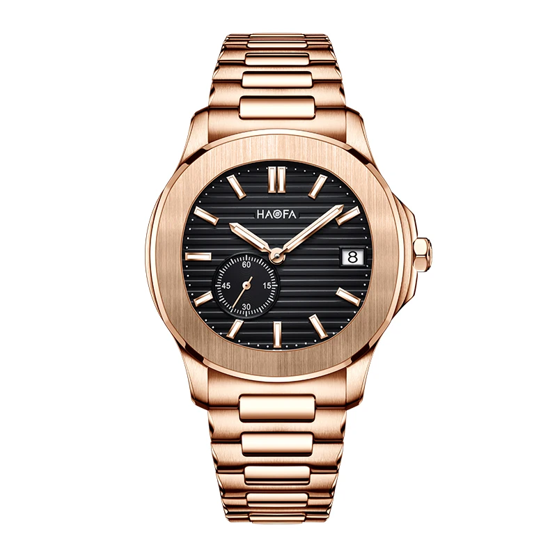 

Мужские часы Haofa с микроротором, автоматический механический календарь, корпус из нержавеющей стали, водонепроницаемые сапфировые наручные часы 2290N