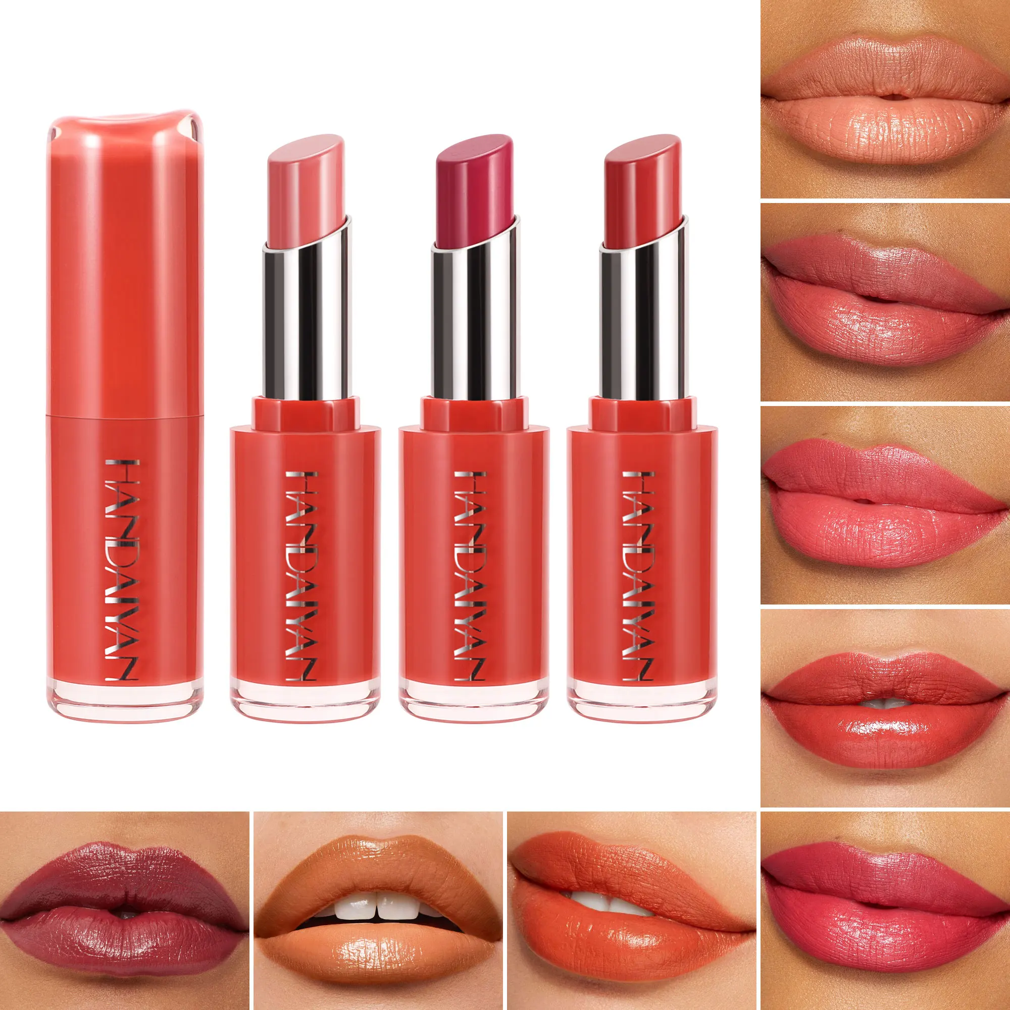 HANDAIYAN 8-color matte velvet lipstick to enhance the color lasting color not easy to fall out natural moisturizing lipstick