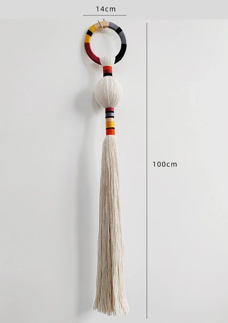 Boho-Makramee-Kugel zum Aufhängen, handgewebt, einzigartige Wandskulptur, moderne organische Kunst für Wohnzimmer, Schlafzimmer, Heimdekoration – Detail 11