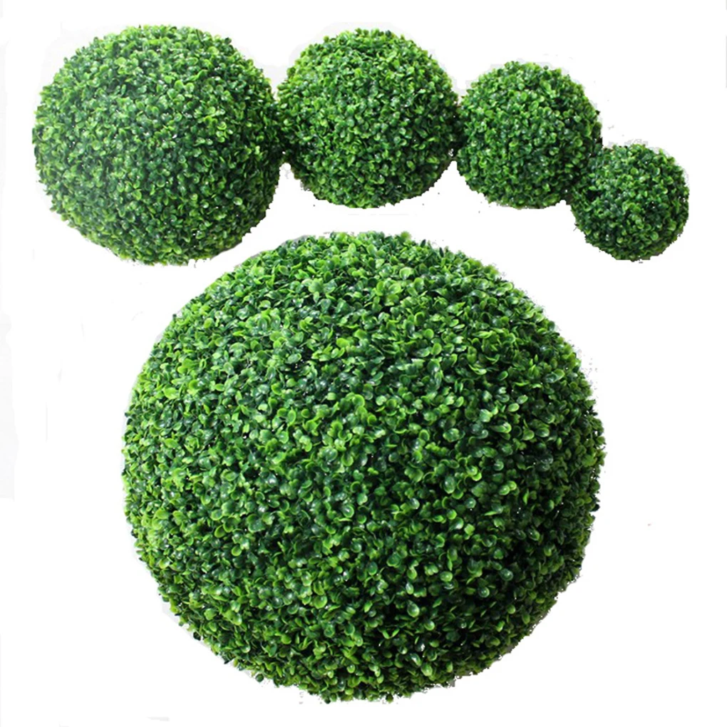 Plastic Realistic Simulation Leave Grass Ball Low Maintenance Versatile Simulate Plastic Leave Ball green 10cm