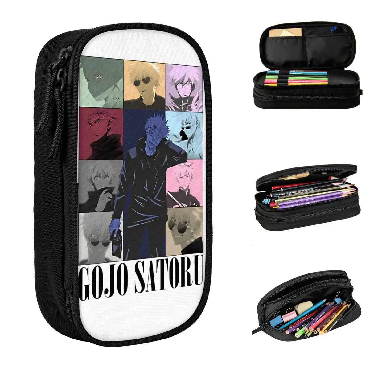 GOJO SATORU Jujutsu Kaisen Ears Tour Accessories Pen Box Large Capacity Office Supplies Pencil Bag Gift