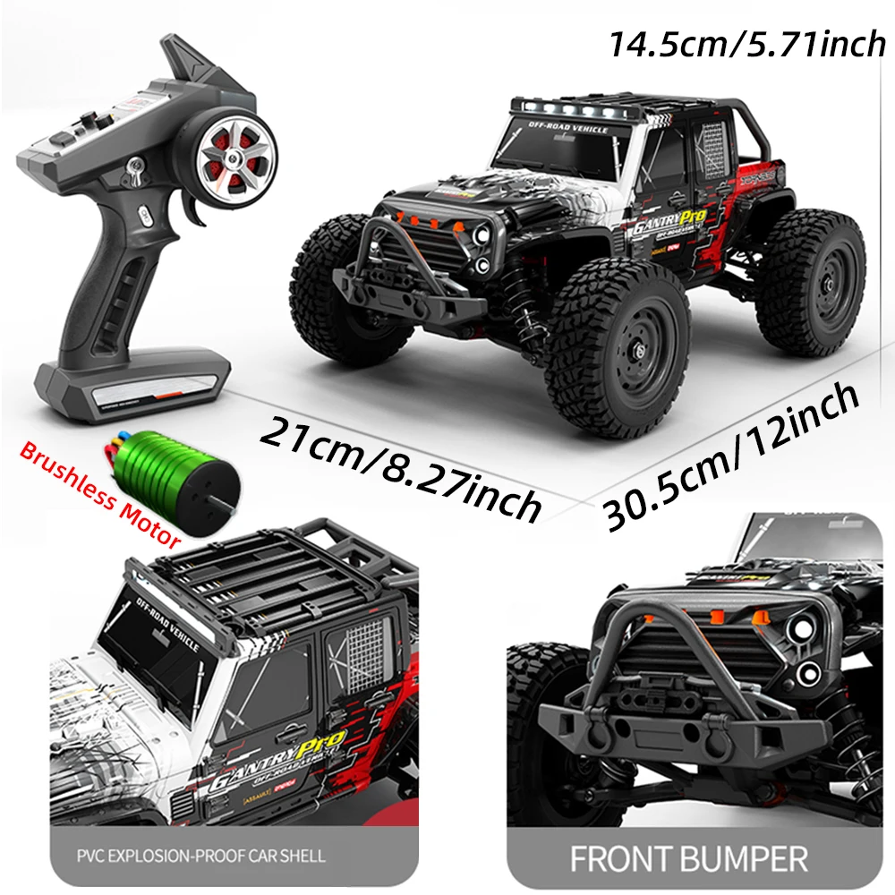 70 KM/H 4WD RC samochód z bezszczotkowym silnikiem Led samochody zdalnie sterowane szybki dryf Monster Truck zabawki dla dzieci Wltoys