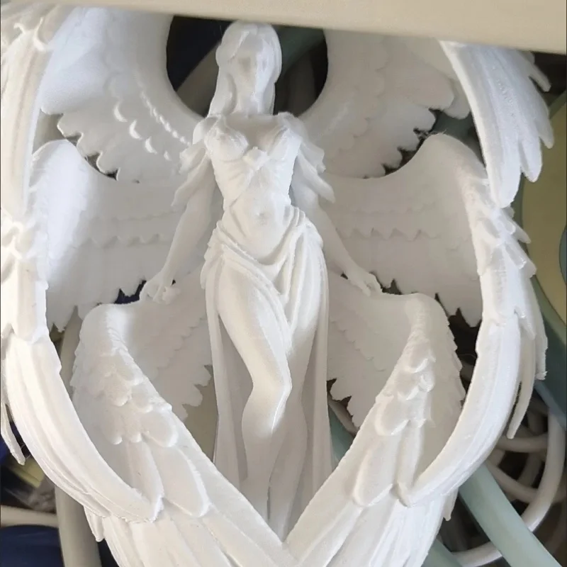 3D Printed Six-Winged Angel Statue PLA Figurine for DIY Hand Coloring Home Decor Desktop Ornament European Style Room Decoration