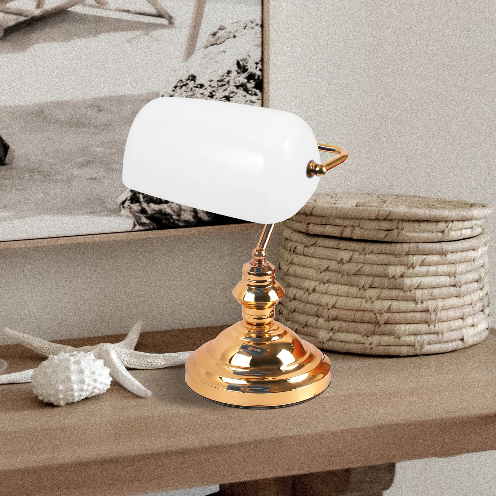 

2Pcs Retro Bankers Lamp Shade Vintage Green Glass Table Desk Light Fixtures Replacement for Home Office Living Room