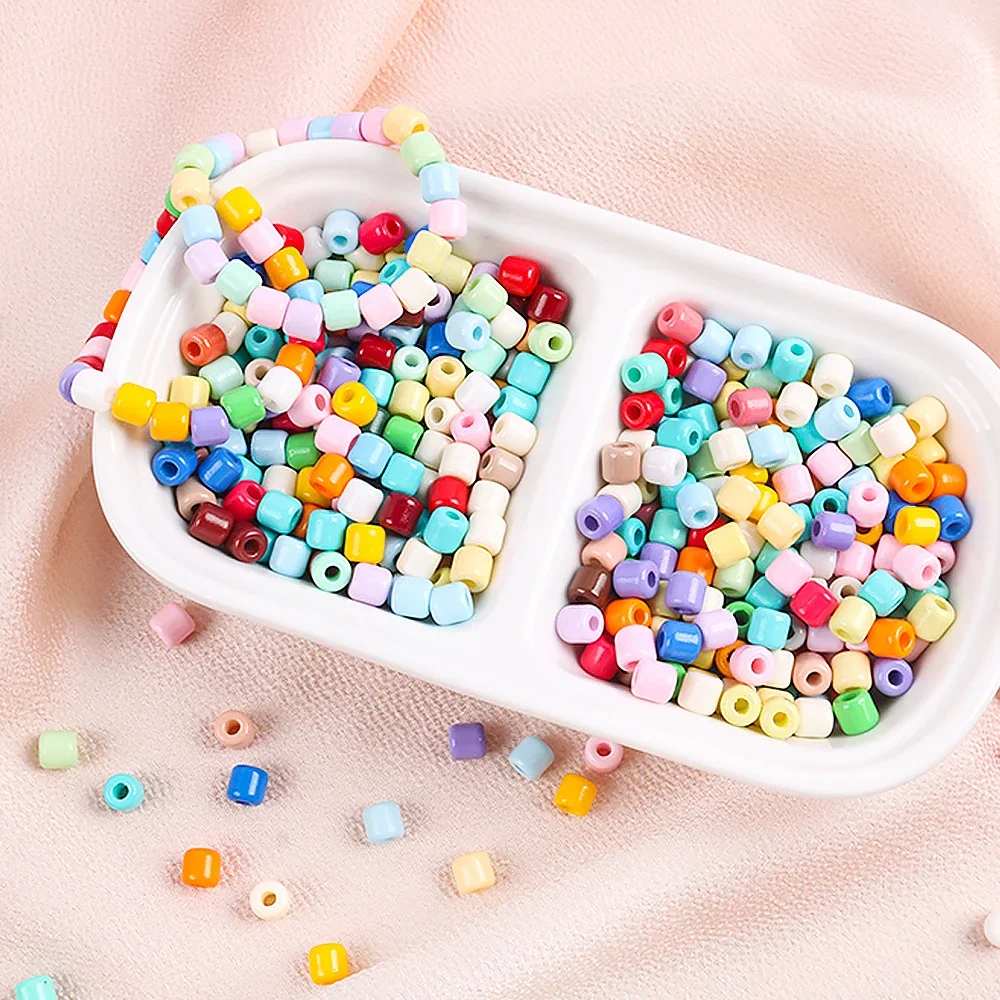 50pcs/Lot 6x6mm Cylinder Glass Seed Beads  Spacer Bead For DIY Earrings Bracelet Necklace Jewelry Making Accessories Supplies