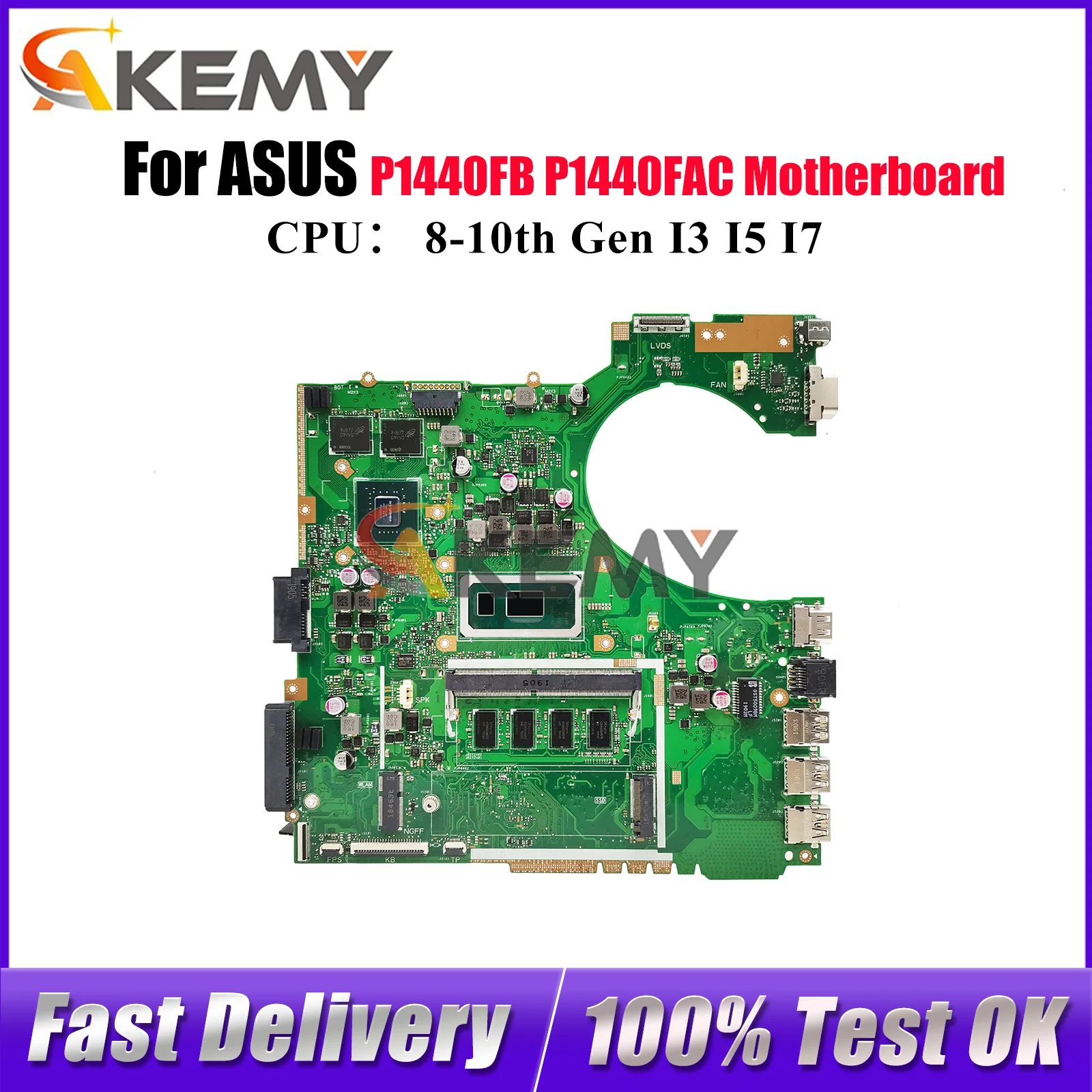 

P1440FB Laptop Motherboard For ASUS ProArt P1440F P1440FAC P1440FB Notebook Mainboard With I3 I5 I7 CPU 100% tests OK fast ship