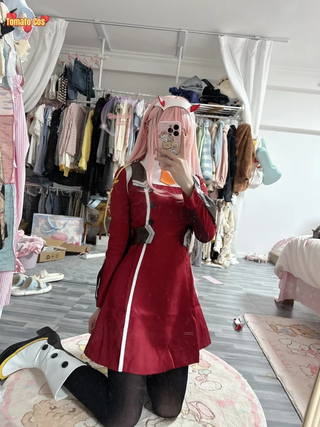 Game DARLING DARLING In The FRANXX Zero Two Cosplay Costume Dress 02 Cosplay Costume Women Cosplay Sexy Dress Headband Wig Shoes