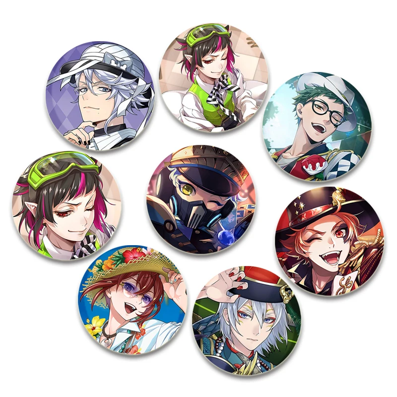 32/44/58mm Twist Wonderland Pins Round Cartoon Handmade Brooch for Backpack Cothes Accessories Anime Collection Badge Decoration