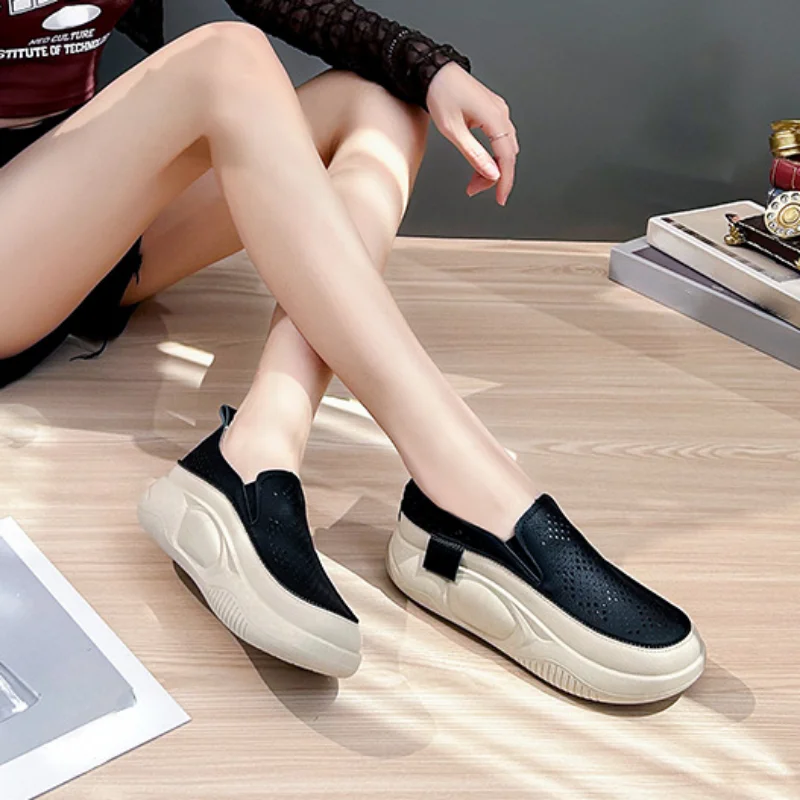 Sports Shoes Woman Summer 2023 New In Casual Slip-on Sneakers Fashion Hollow Breathable Loafers Women Running Shoes Footwear