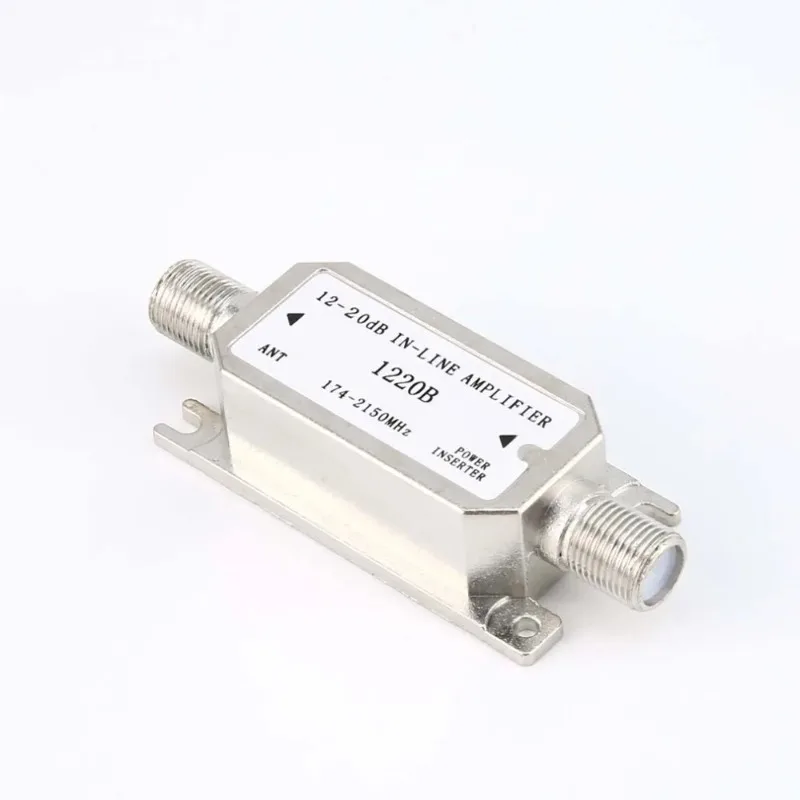 12-20db Satellite Amplifier 174-2150MHZ Signal Booster for Antenna Cable Run Channel Strength