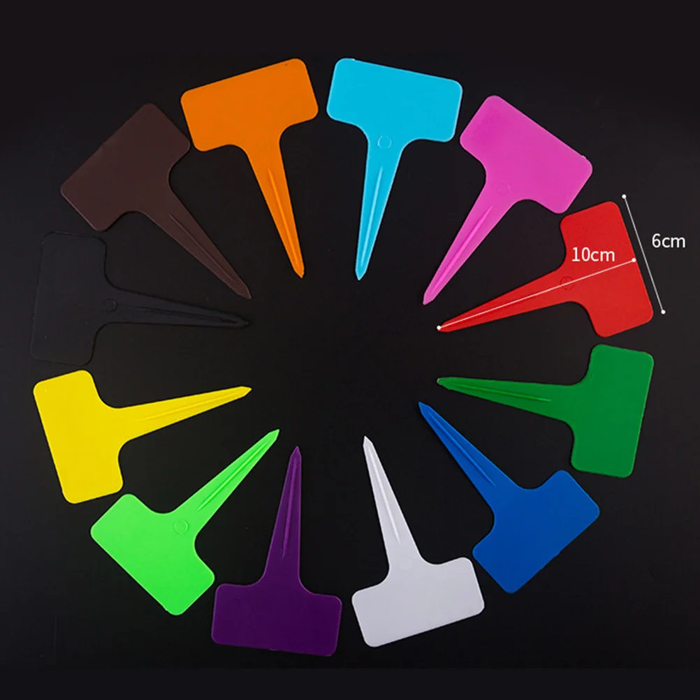 

120pcs Flower Plant Label Tags T Shape Thickened Pp Waterproof Garden For Seedling Marker Nursery Landscape Use Mixed