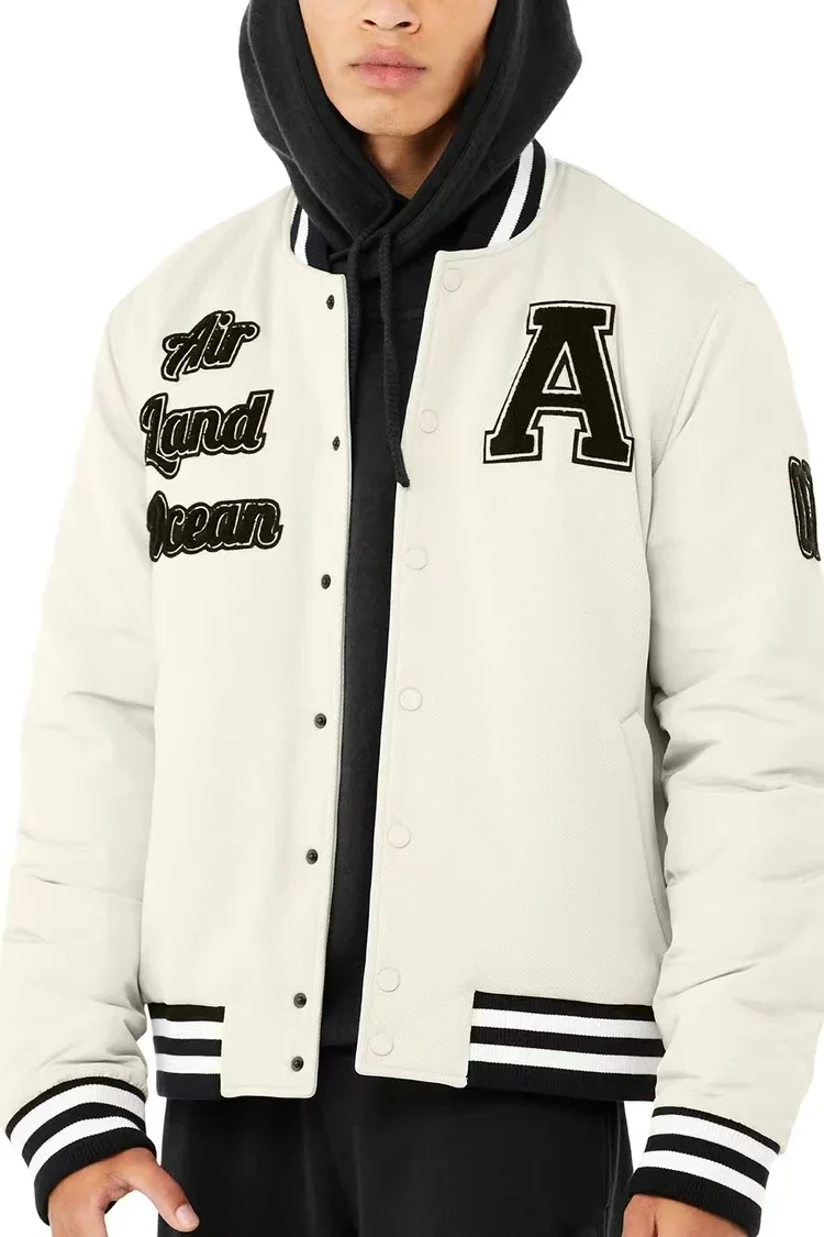 G. O.A.T retro jacket Y2K high street hip-hop style letter embroidered baseball uniform loose oversized personalized jacket