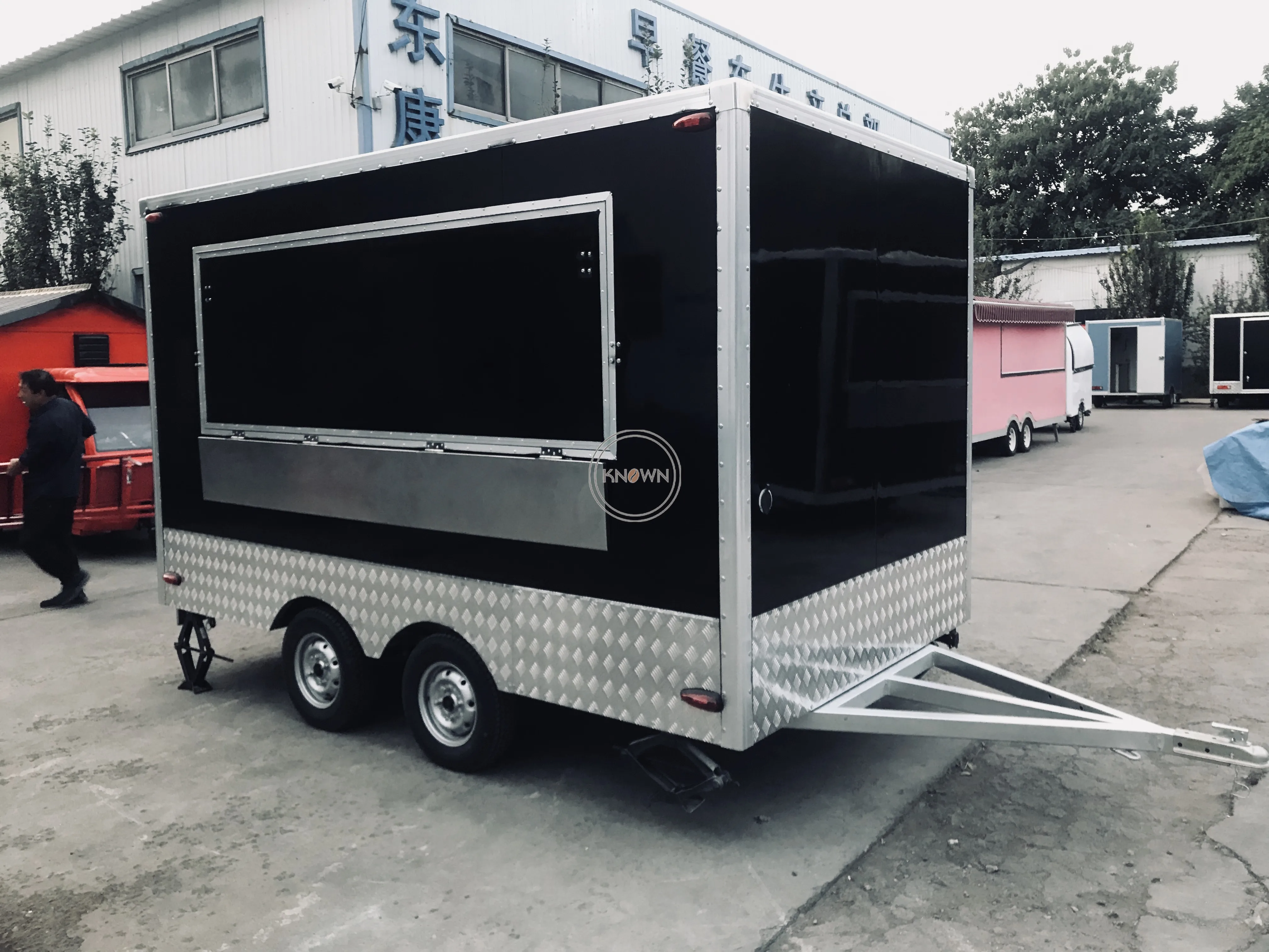 New Shop Market Scenic Area Park Attractive Ice Cream Freezer Outdoor Mobile Kitchen Catering Food Vending Cart Trailer