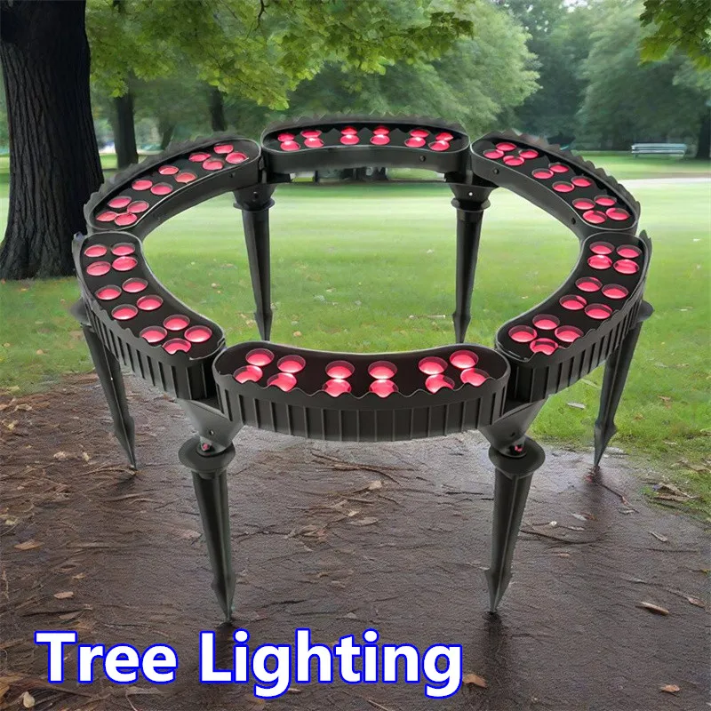 

LED RGB Splice Ring Tree Hugger Lamp Garden Light 40W 60W 72W 84W Country Yard Night Landscape Decor Floor Spotlight AC12V 220V