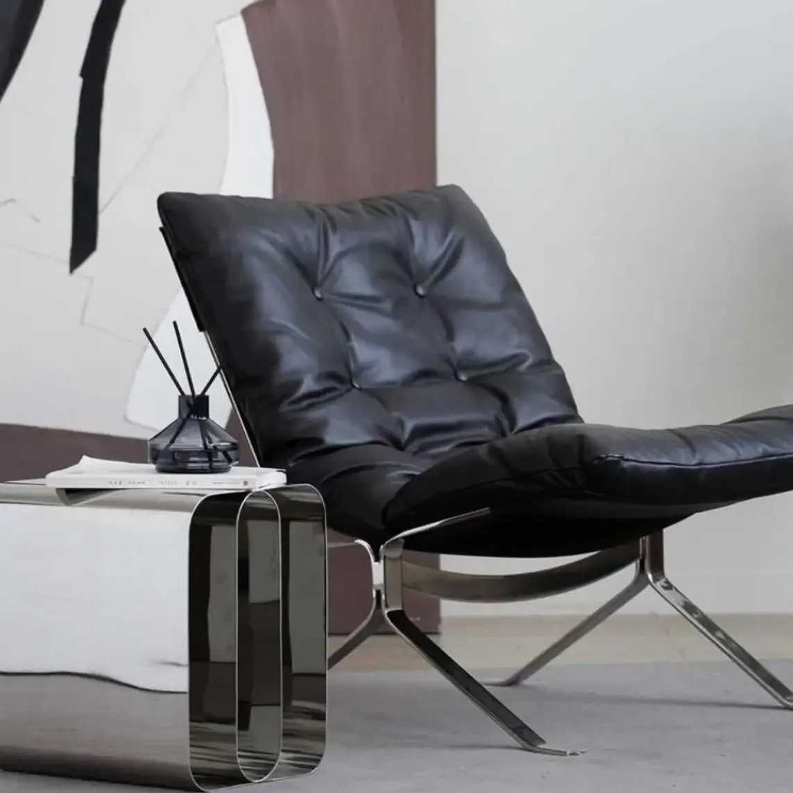 Small apartment minimalist small coffee table simple wabi-sabi wind corner ins light luxury sofa square table