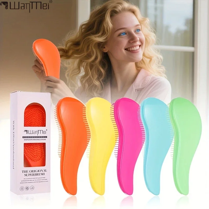 1pcs candy color Magic Detangling Hairbrush Soft  Scalp Massage Comb Anti-static Gentle Grooming Brush Salon Hair Styling Brush