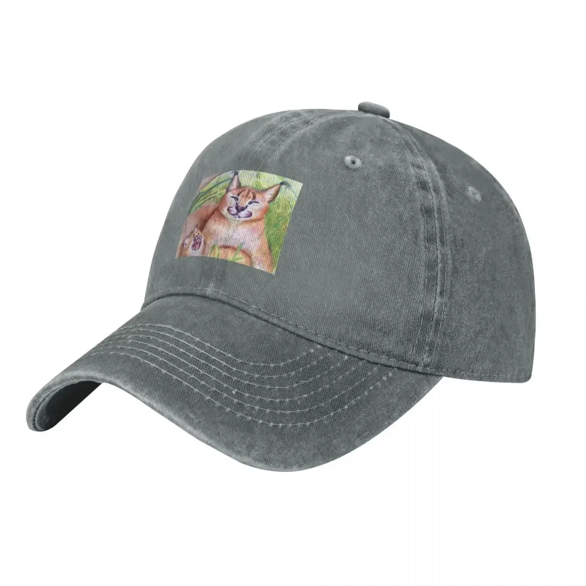 

Happy floppa baby and Mom - Caracals Бейсбольная кепка Bobble Hat Шляпа от солнца Роскошная мужская кепка Мужские кепки Женские