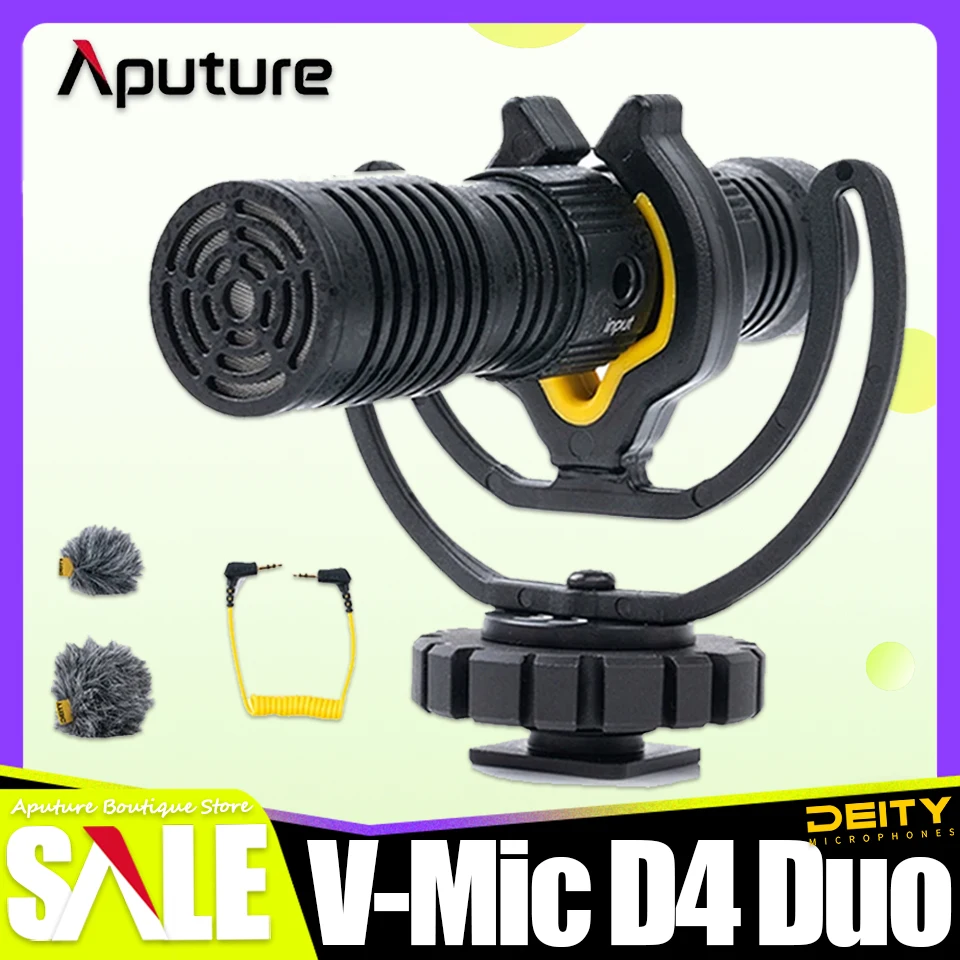 

Deity V-Mic D4 Duo Dual Head Capsule Microphone Cardioid Mic TRS 3.5MM for Vlog Video Studio DSLR Camera Smart Phone Photography