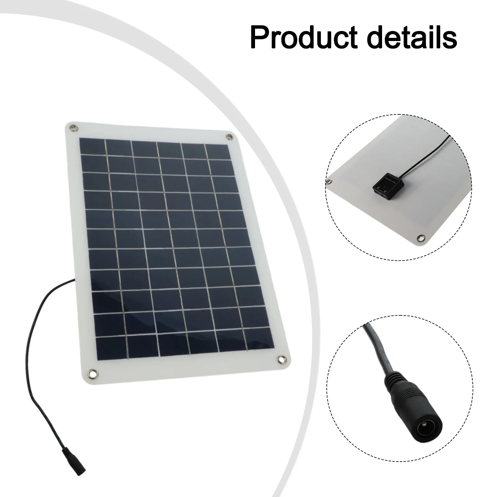 /50W /18V /Flexible Solar Panel Polycrystalline Silicon With Dual USB Ports For Car Boat Camper Battery Charging And Mobile Phon