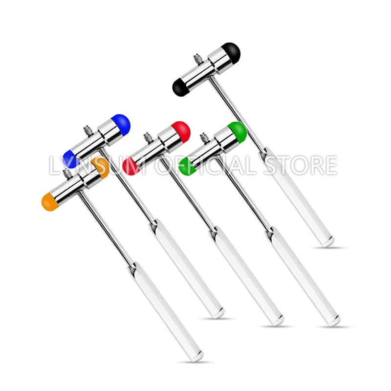 Medical Neurological Percussor Stick Diagnostic Reflex Percussion Leg Body Nerve Test Massager Buck Hammer Tool with Brush Pin