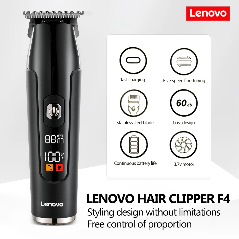 

Lenovo F4 Electric Hair Clipper, Silent Men's Hair Trimmer, Household Hair Styling Tool