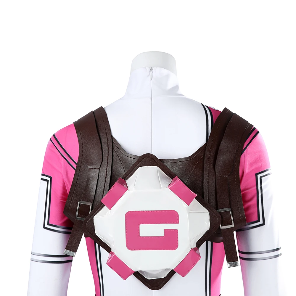Sexy Gwenpool Gwen Poole Cosplay Fort Pink Ghost Costume High Quality Leather Jumpsuit Shoes Props Mask Set Party Woman