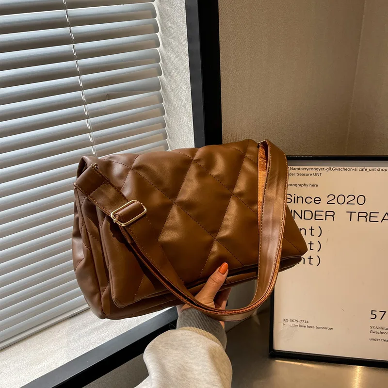 حقيبة يد عصرية رائجة، حقيبة كتف عريضة متعددة الاستخدامات كاجوال، حقيبة نسائية ذات سعة كبيرة #2