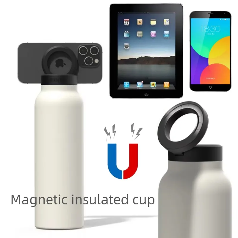 Sport wasser flasche mit magnetischem Telefon halter isolierte Wasser flaschen flasche Sport wasser