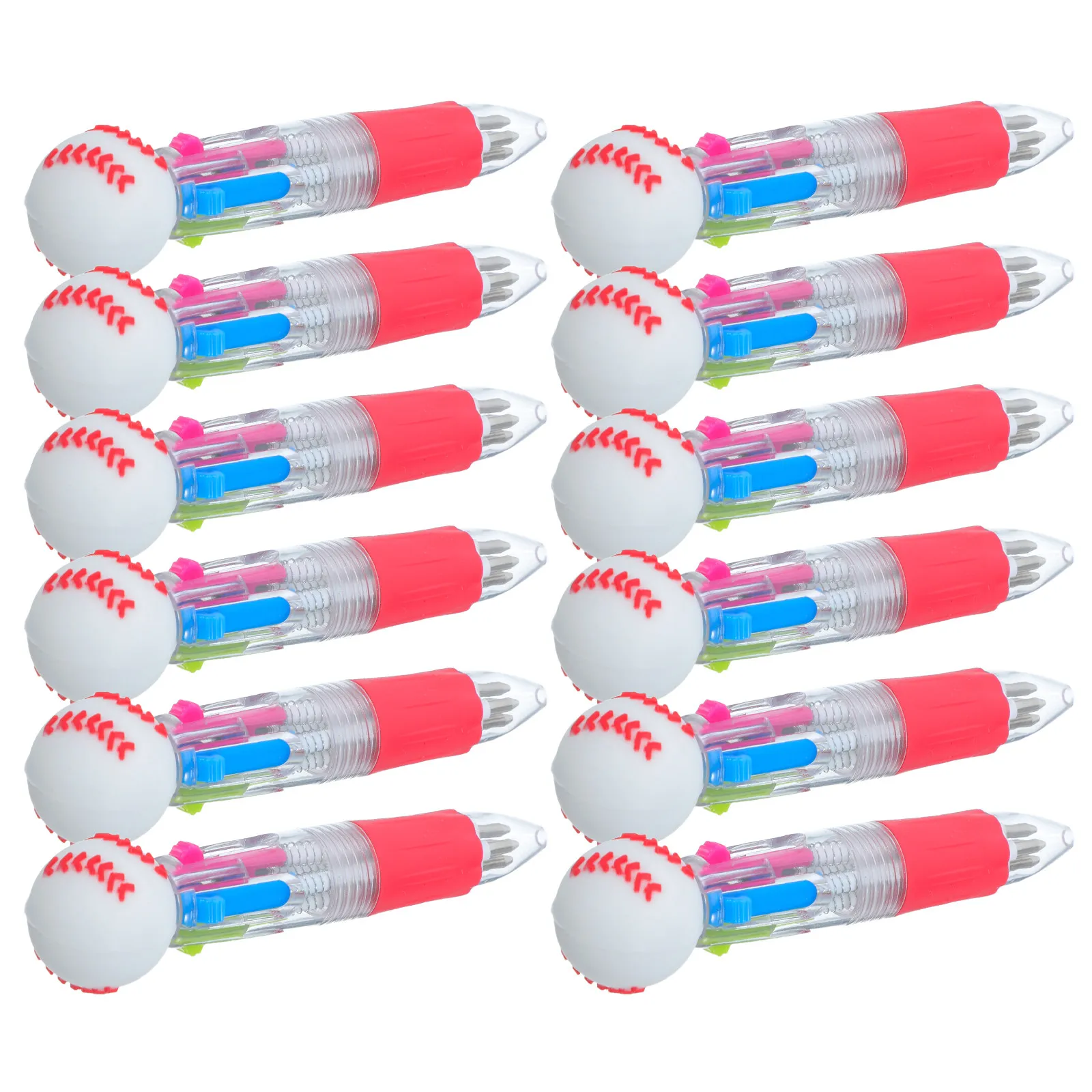 

12Pcs Mini Baseball Ballpoint Pens Retractable Multicolor 0.5mm Tip Sports Writing Pens School Homework Note-Taking Drawing