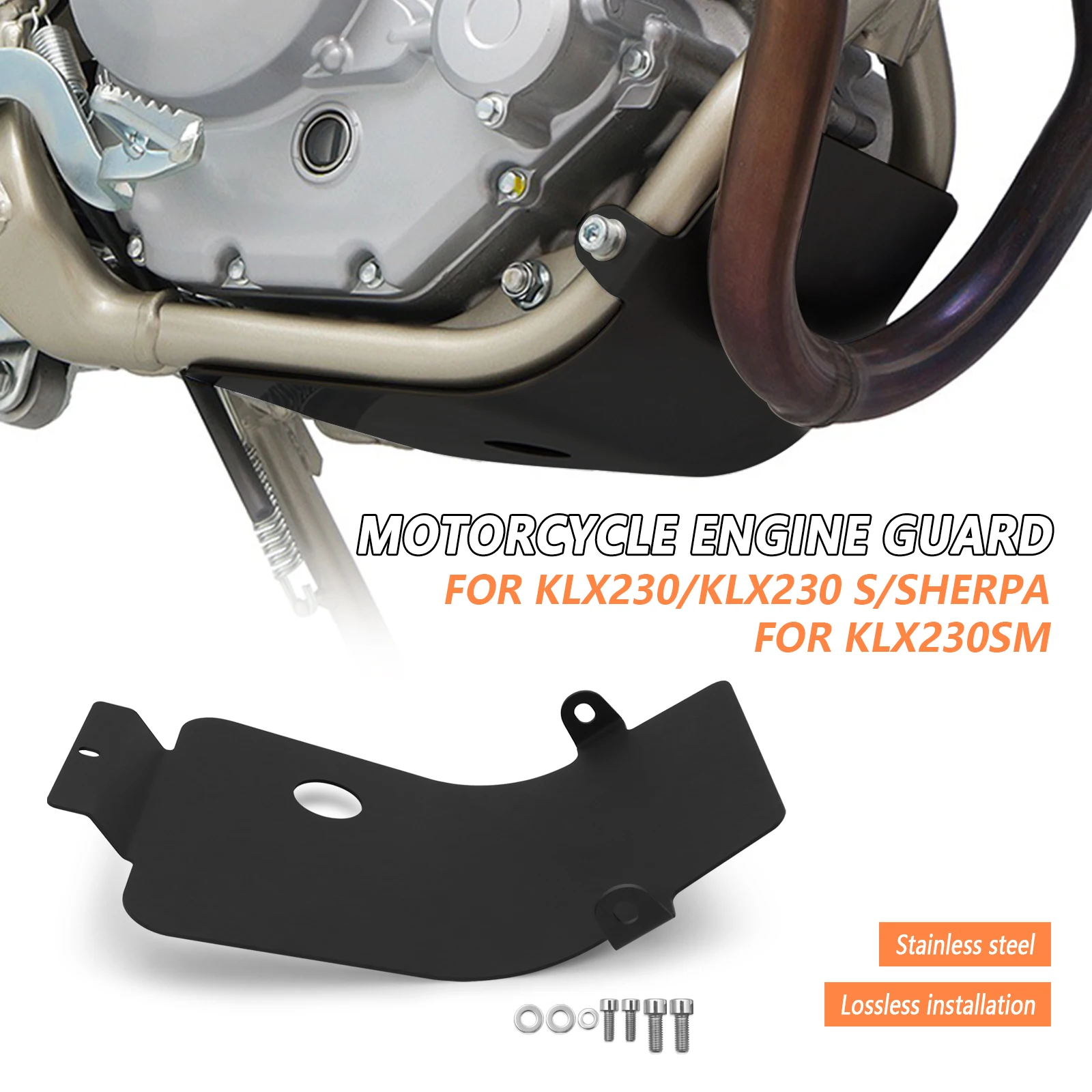 

For Kawasaki KLX230/KLX230 S/SHERPA KLX230SM 2024 2025 Chassis Engine Guard Cover Lower Bottom Skid Plate Splash Protection